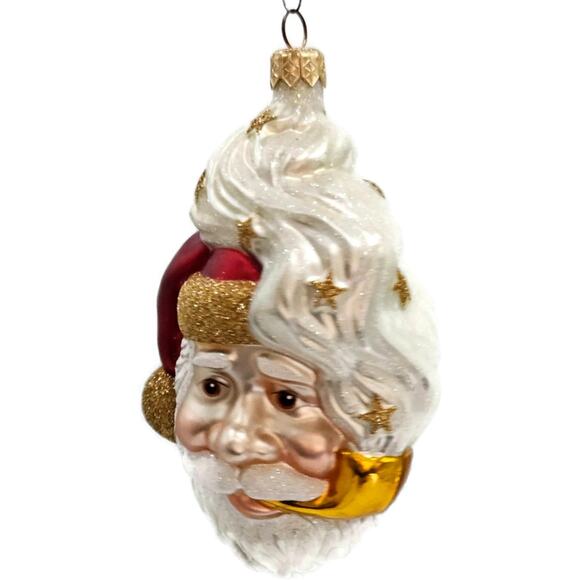 Patricia Breen Merry Olde Elfe Red Gold Trim Stars Santa Christmas Ornament - Picture 3 of 11